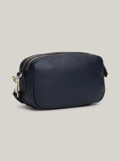 Torebki Na Pasku*Tommy Hilfiger Torebka Z Plakietką Z Monogramem TH SPACE BLUE