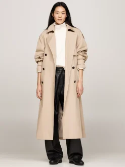 Kurtki & Płaszcze*Tommy Hilfiger Trencz O Kroju Oversize Z Paskiem W Talii BEIGE