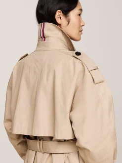Kurtki & Płaszcze*Tommy Hilfiger Trencz O Kroju Oversize Z Paskiem W Talii BEIGE