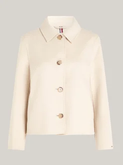Kurtki & Płaszcze|Wełniane Płaszcze*Tommy Hilfiger Trencz O Krótkim Kroju Curve Z Mieszanki Wełny CLASSIC BEIGE