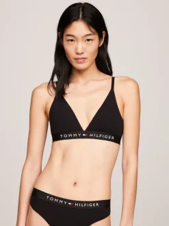 Biustonosze|Bielizna*Tommy Hilfiger Trójkątny Nieusztywniany Biustonosz Z Logo BLACK