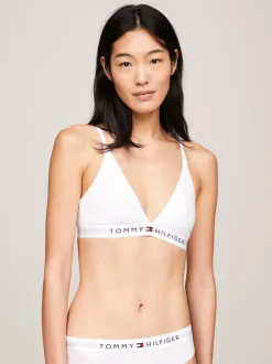 Biustonosze|Bielizna*Tommy Hilfiger Trójkątny Nieusztywniany Biustonosz Z Logo WHITE