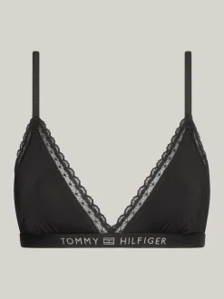 Biustonosze|Bielizna*Tommy Hilfiger Trójkątny Nieusztywniany Biustonosz Z Koronką BLACK