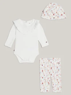 Dziewczynki|Chłopcy*Tommy Hilfiger Trzyczęściowy Komplet W Kwiaty ANCIENT WHITE FLOWER ALLOVER