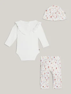 Dziewczynki|Chłopcy*Tommy Hilfiger Trzyczęściowy Komplet W Kwiaty ANCIENT WHITE FLOWER ALLOVER