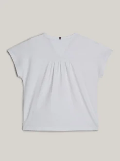 Topy I T-Shirty*Tommy Hilfiger T-shirt Adaptive Z Gwiazdką Z Cekinów I Logo WHITE