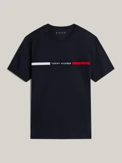 T-Shirty*Tommy Hilfiger T-shirt Adaptive Z Okrągłym Dekoltem I Logo DESERT SKY