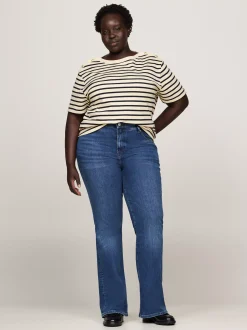T-Shirty*Tommy Hilfiger T-shirt Curve Z Dekoltem W łódkę BRETON STP COUNTRY IVORY/DESERT SKY