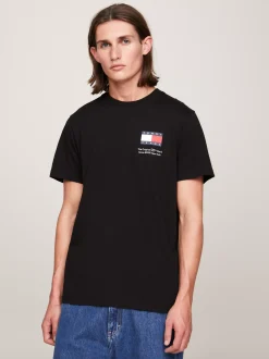 T-Shirty*Tommy Hilfiger T-shirt Essential O Dopasowanym Kroju Z Logo BLACK