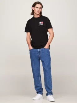 T-Shirty*Tommy Hilfiger T-shirt Essential O Dopasowanym Kroju Z Logo BLACK