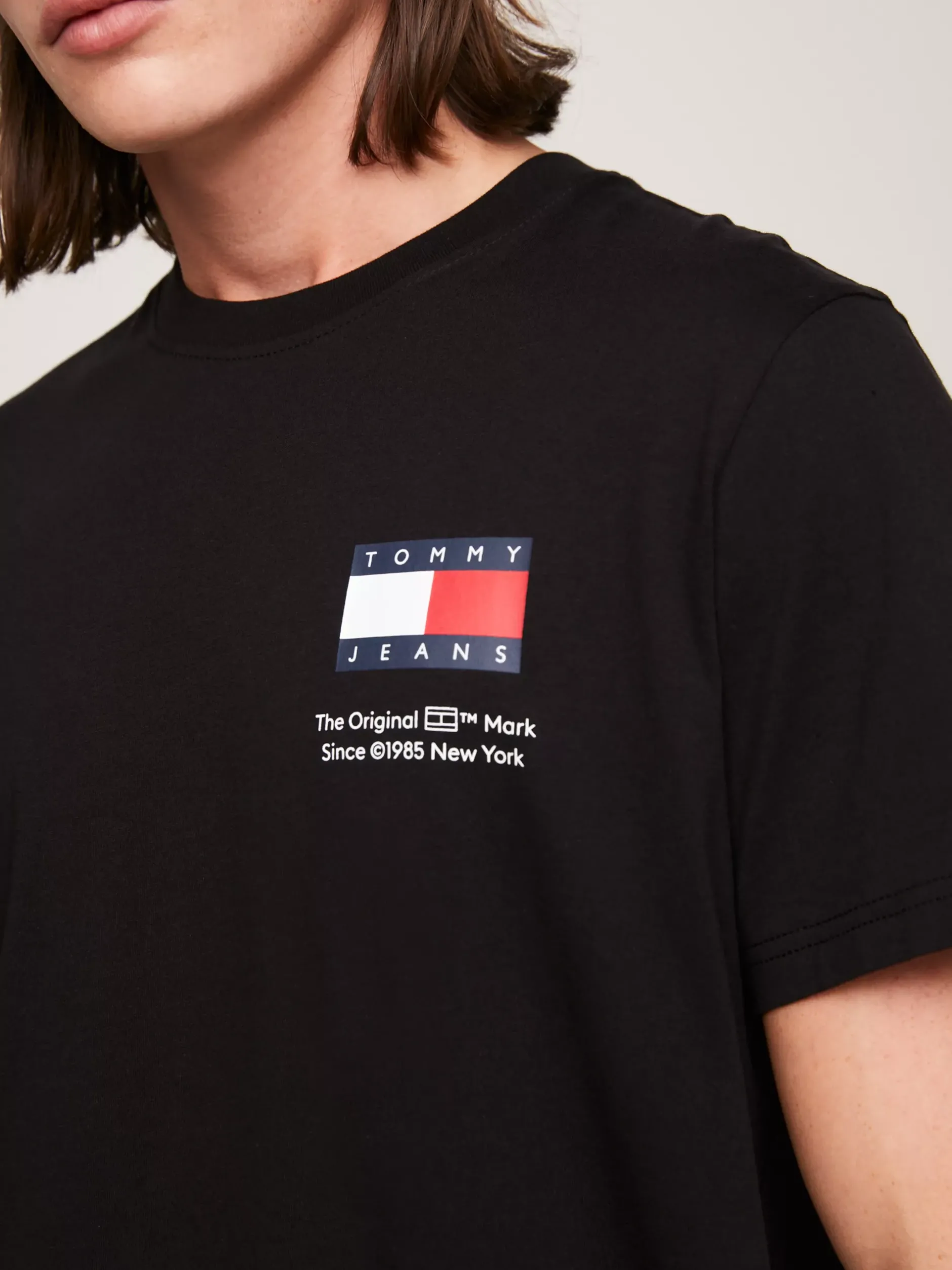 T-Shirty*Tommy Hilfiger T-shirt Essential O Dopasowanym Kroju Z Logo BLACK