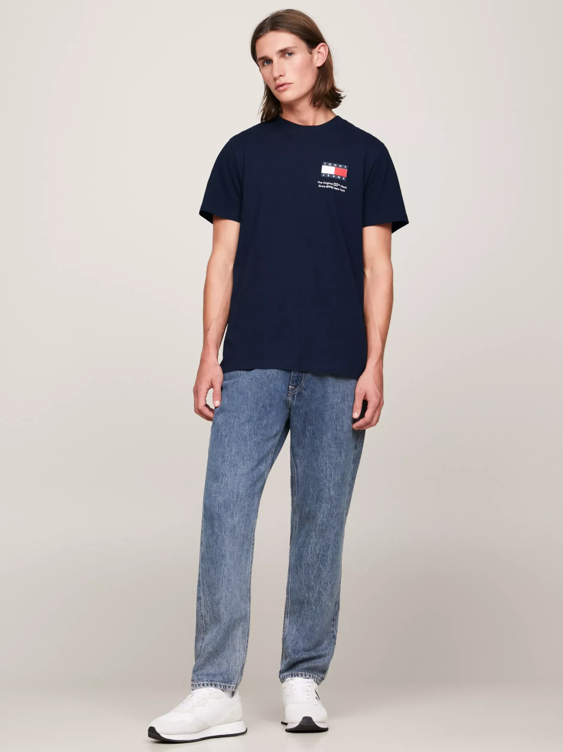 T-Shirty*Tommy Hilfiger T-shirt Essential O Dopasowanym Kroju Z Logo DARK NIGHT NAVY