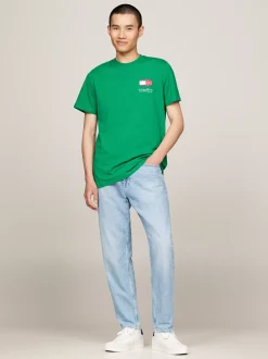 T-Shirty*Tommy Hilfiger T-shirt Essential O Dopasowanym Kroju Z Logo GREEN MALACHITE