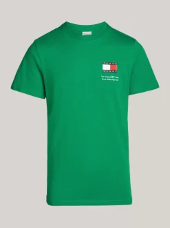 T-Shirty*Tommy Hilfiger T-shirt Essential O Dopasowanym Kroju Z Logo GREEN MALACHITE