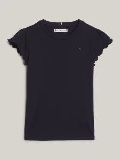 Topy I T-Shirty*Tommy Hilfiger T-shirt Essential Z Muszelkowym Wykończeniem DESERT SKY