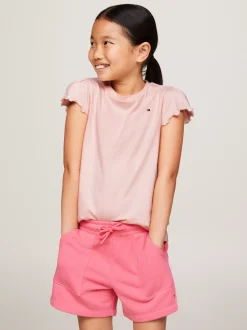 Topy I T-Shirty*Tommy Hilfiger T-shirt Essential Z Muszelkowym Wykończeniem WHIMSY PINK