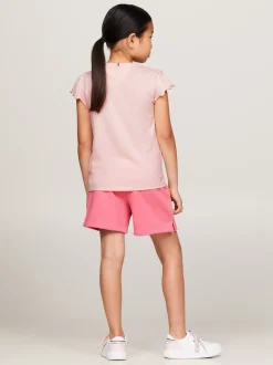 Topy I T-Shirty*Tommy Hilfiger T-shirt Essential Z Muszelkowym Wykończeniem WHIMSY PINK