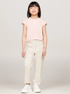 Topy I T-Shirty*Tommy Hilfiger T-shirt Essential Z Muszelkowym Wykończeniem SOFT ROSE