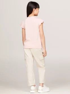 Topy I T-Shirty*Tommy Hilfiger T-shirt Essential Z Muszelkowym Wykończeniem SOFT ROSE