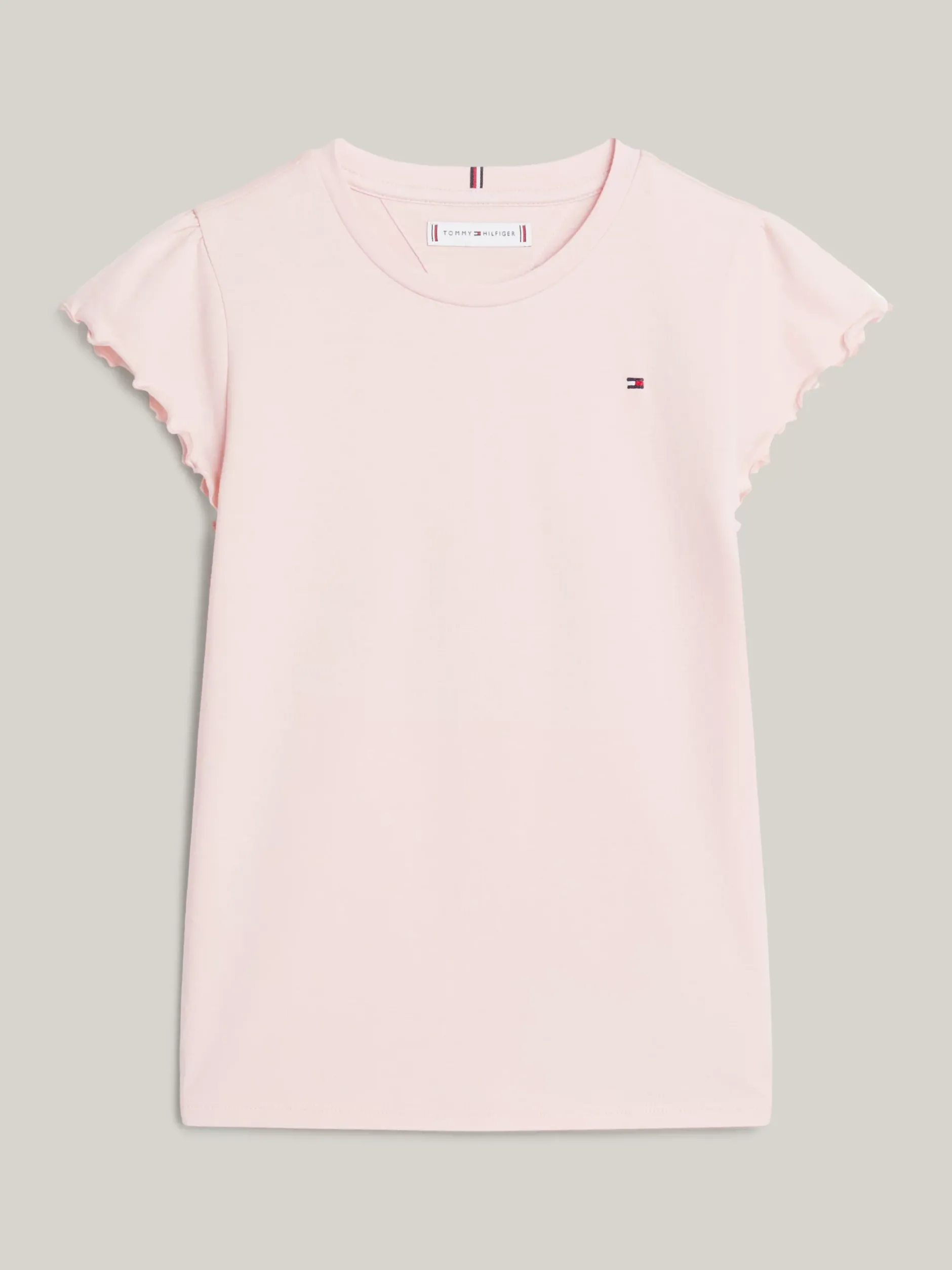 Topy I T-Shirty*Tommy Hilfiger T-shirt Essential Z Muszelkowym Wykończeniem SOFT ROSE