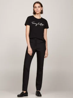 T-Shirty*Tommy Hilfiger T-shirt Heritage Z Okrągłym Dekoltem I Logo MASTERS BLACK