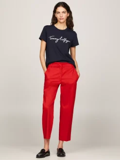 T-Shirty*Tommy Hilfiger T-shirt Heritage Z Okrągłym Dekoltem I Logo MIDNIGHT