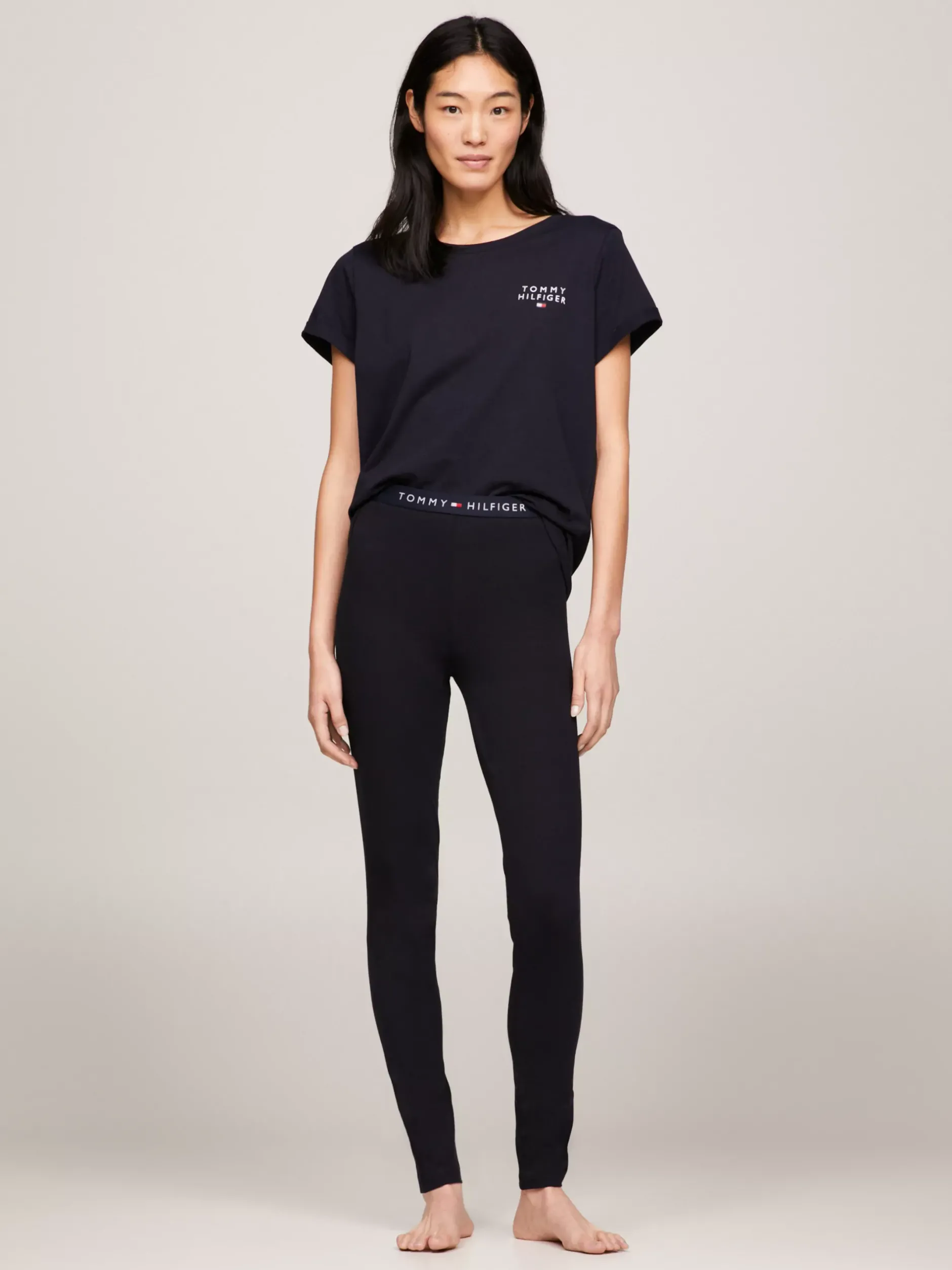 Stroje Domowe*Tommy Hilfiger T-shirt Lounge Z Logo TH Original DESERT SKY