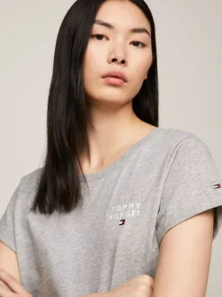 Stroje Domowe*Tommy Hilfiger T-shirt Lounge Z Logo TH Original LIGHT GREY HEATHER