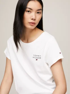 Stroje Domowe*Tommy Hilfiger T-shirt Lounge Z Logo TH Original WHITE