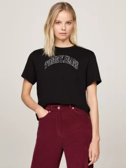 T-Shirty*Tommy Hilfiger T-shirt O Kroju Pudełkowym Z Aplikacją Z Logo BLACK