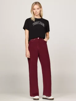 T-Shirty*Tommy Hilfiger T-shirt O Kroju Pudełkowym Z Aplikacją Z Logo BLACK