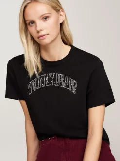 T-Shirty*Tommy Hilfiger T-shirt O Kroju Pudełkowym Z Aplikacją Z Logo BLACK