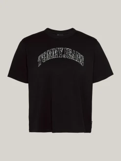 T-Shirty*Tommy Hilfiger T-shirt O Kroju Pudełkowym Z Aplikacją Z Logo BLACK
