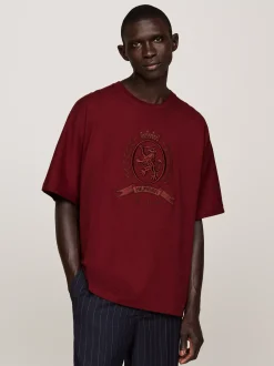 T-Shirty*Tommy Hilfiger T-shirt O Kroju Pudełkowym Z Rękawem Kimonowym ROUGE