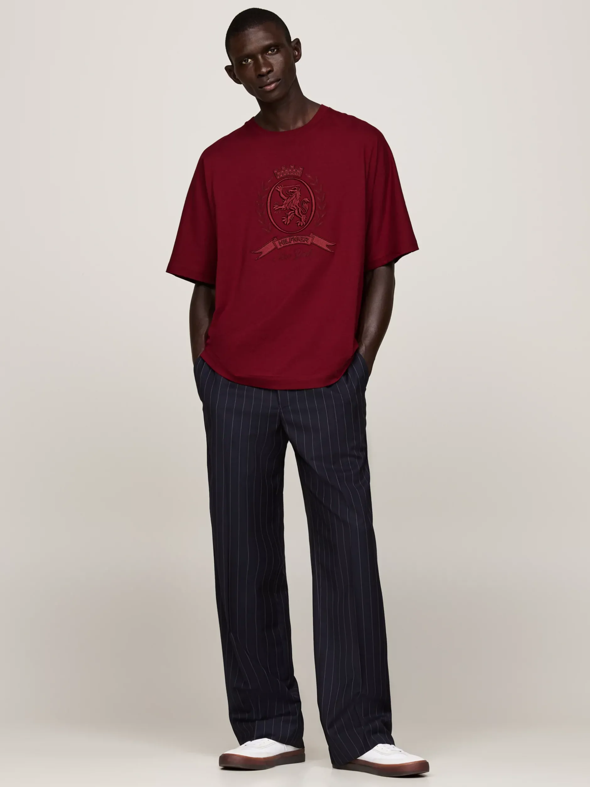 T-Shirty*Tommy Hilfiger T-shirt O Kroju Pudełkowym Z Rękawem Kimonowym ROUGE