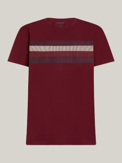 T-Shirty*Tommy Hilfiger T-shirt O Luźnym Kroju Z Cieniowaną Flagą DEEP ROUGE