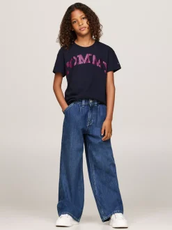 Topy I T-Shirty*Tommy Hilfiger T-shirt O Luźnym Kroju Z Logo W Stylu Varsity DESERT SKY