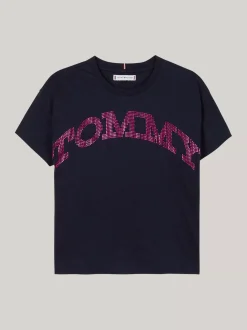 Topy I T-Shirty*Tommy Hilfiger T-shirt O Luźnym Kroju Z Logo W Stylu Varsity DESERT SKY