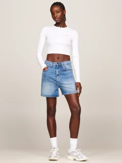 T-Shirty*Tommy Hilfiger T-shirt O Skróconym Kroju Z Długim Rękawem WHITE