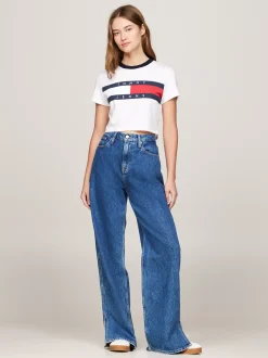 T-Shirty*Tommy Hilfiger T-shirt O Skróconym Wąskim Kroju WHITE