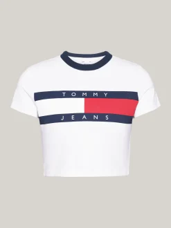 T-Shirty*Tommy Hilfiger T-shirt O Skróconym Wąskim Kroju WHITE