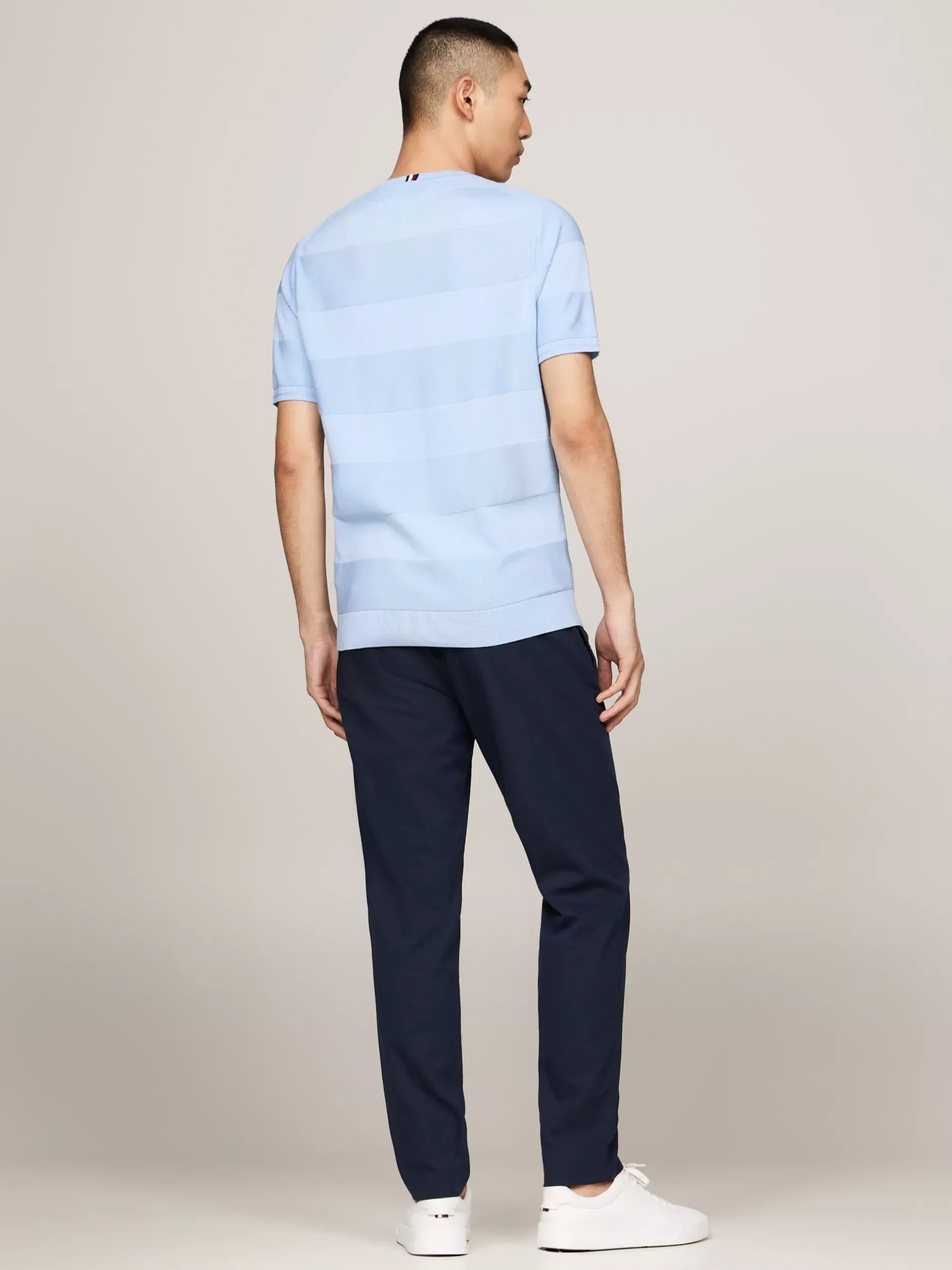 Swetry Z Okrągłym Dekoltem|Swetry*Tommy Hilfiger T-shirt O Swetrowym Splocie W Paski VESSEL BLUE