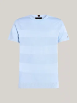 Swetry Z Okrągłym Dekoltem|Swetry*Tommy Hilfiger T-shirt O Swetrowym Splocie W Paski VESSEL BLUE