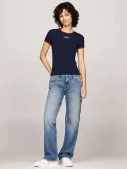 T-Shirty*Tommy Hilfiger T-shirt O Wąskim Kroju W Stylu Varsity DARK NIGHT NAVY
