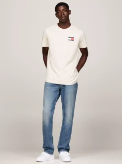 T-Shirty*Tommy Hilfiger T-shirt O Wąskim Kroju Z Logo NEWSPRINT