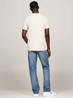 T-Shirty*Tommy Hilfiger T-shirt O Wąskim Kroju Z Logo NEWSPRINT
