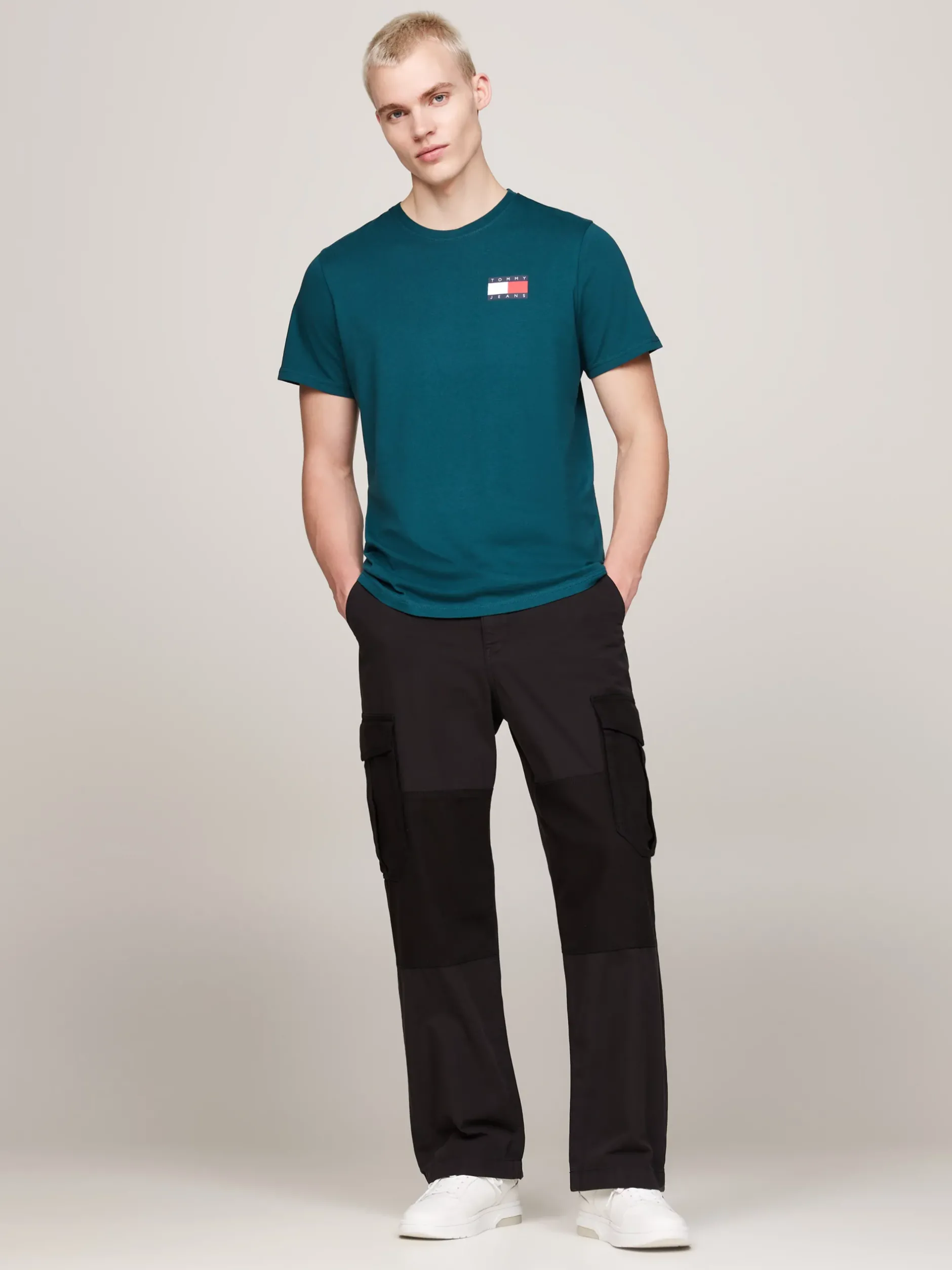 T-Shirty*Tommy Hilfiger T-shirt O Wąskim Kroju Z Logo DEEP SEAWATER