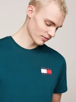 T-Shirty*Tommy Hilfiger T-shirt O Wąskim Kroju Z Logo DEEP SEAWATER