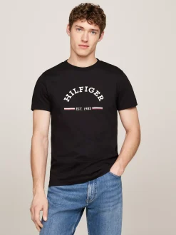 T-Shirty*Tommy Hilfiger T-shirt O Wąskim Kroju Z Logo BLACK
