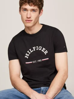 T-Shirty*Tommy Hilfiger T-shirt O Wąskim Kroju Z Logo BLACK